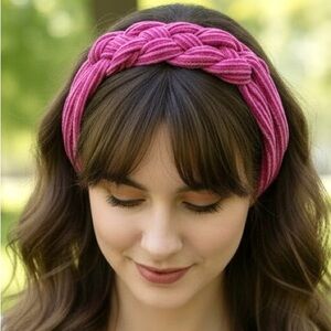Fuschia Stripe Double Sailor Knot Headband , Handmade and NWOT